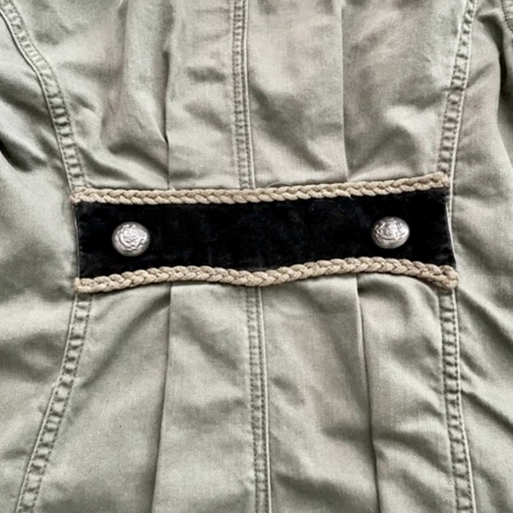 *NWT* FREE PEOPLE Passenger Jacket in Olive Green/Gold Rope/Black Velvet — S - Picture 11 of 13